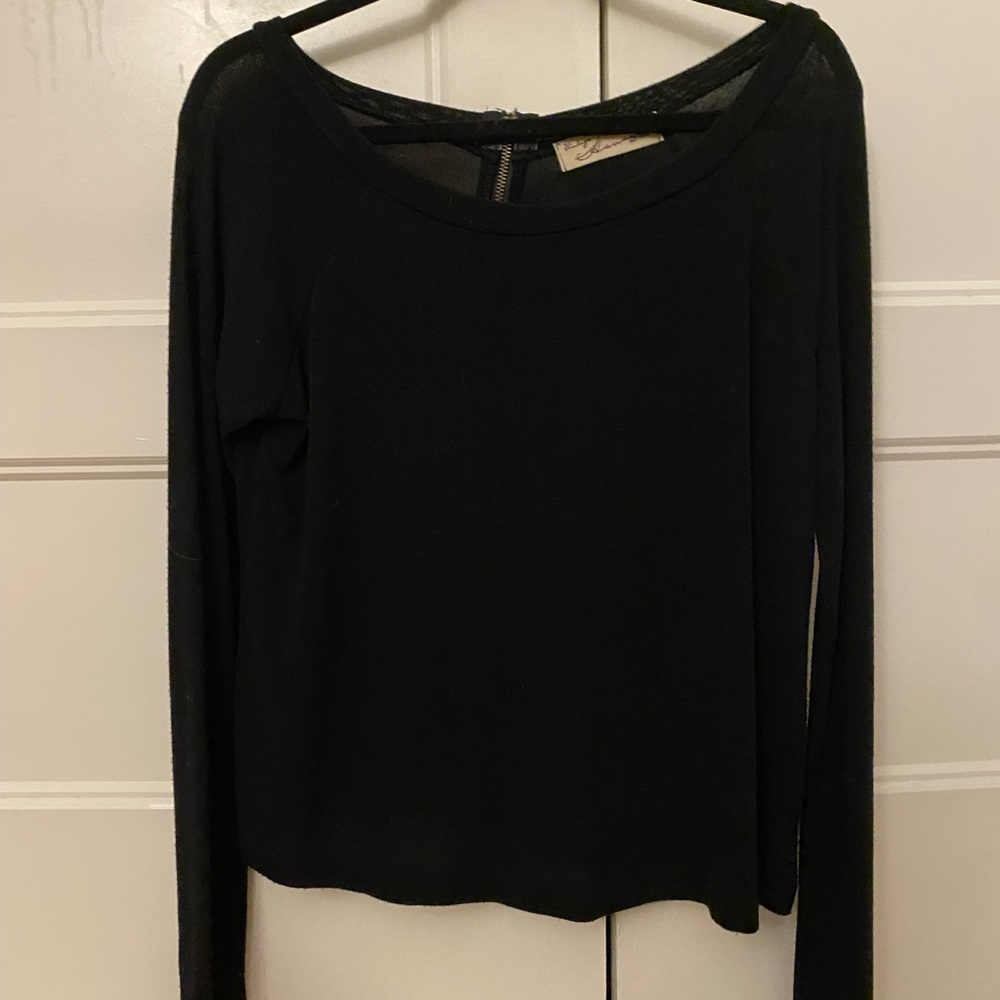 Vintage Havana black long sleeve Top with zipper back